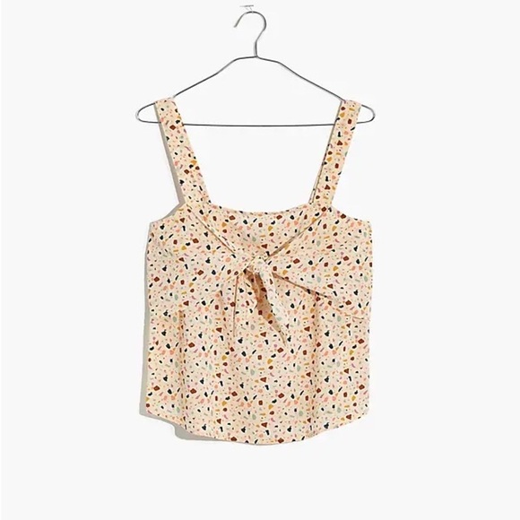 Madewell | Twist Knot Tie-Front Cami Top in Terrazzo Confetti Print Size 12 - Picture 4 of 11